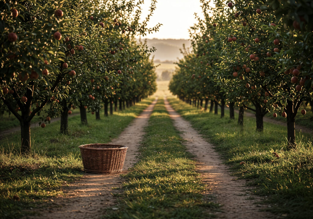 About orchard path sunset